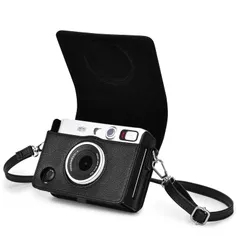 Rieibi instax miini EVOケース レトロPUレザー保護バッグ Instax Mini Evo カメラアクセサリー Fuji INSTAX MINI EVOインスタントカメラ用 チェキエボケース 取り外し可能なケース 手作りのレザー 付属品：