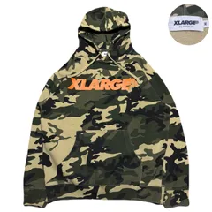 XLARGE エクストララージ Hoodie パーカー スウェット PrintedLogo プリントロゴ CamouflagePattern 迷彩柄 カモフラ柄 Cotton コットン Polyester ポリエステル Green グリーン 緑 M