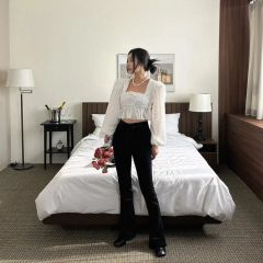 ザダラス THE Dallas シャーリングブラウス ホワイト 白 サイズ2 