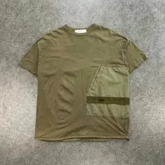 日本製 REMI RELIEF BRIEFING レミレリーフ ブリーフィング コラボ 別注 半袖 ポケットTシャツ ボックスシルエット カーキ 切替 メンズのサムネイル