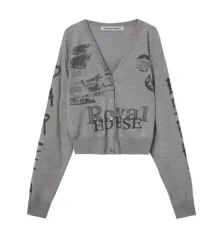 ザオープンプロダクト COLLAGE PRINTED CARDIGAN GREY/1のサムネイル