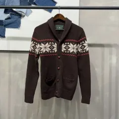 フォレストキャンプ ヴィンテージ エスニック ショールカラー ニット カーディガン