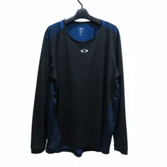 オークリー OAKLEY SLANT Logo Print L/S TEE Tシャツ インナーシャツ カットソー ロゴ 黒 ブラック 青 ブルー XLのサムネイル