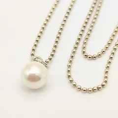 【美品】一粒パールネックレス　7㎜　SILVER　シルバー925　2.4g