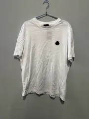 モンクレール 白 ブラックワッペン 半袖Tシャツ