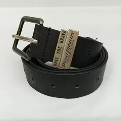 [東店81-3686-2604] [店舗併売]DIESEL ディーゼル ベルト 本革 レザーベルト ヴィンテージ調 無地 ロゴ Wメタルループ B-GUARANTEE-A X08532 PR227 T8013 T2153 黒