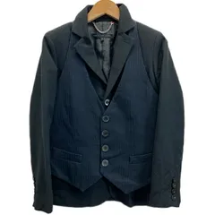 【中古】　MARC BY MARC JACOBS　テーラードジャケット　アウター　コットン　ウール　ベスト　レイヤード風　肩パッド　袖開き見せ　日本製　古着　/1156