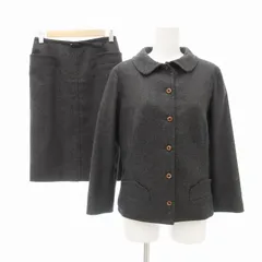 ジュンコシマダ JUNKO SHIMADA セットアップ ジャケット スカートスーツ ステンカラー ウール 9 グレー /JS