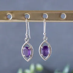 アメジスト　エスニックピアス　シルバー925 （sv-808-3）