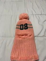 ピンク色 80 ファー ニット 帽子