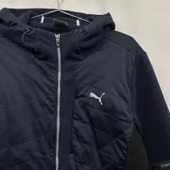 プーマ キルティング パッチ スポーティー フリース フード ジップアップ