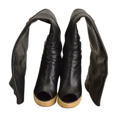 セルジオロッシ Sergio Rossi ロングブーツ オープントゥ サイズ 35 1/2 ブラック レディース F-LSHOE5189のサムネイル