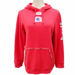 マドモアゼルノンノン mademoiselle NON NON 24SS ワッペン付き裏毛プルオーバーパーカー フーディー ロゴ スウェット 赤 レッド 0721のサムネイル