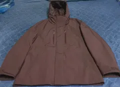 (25FW) ユニクロ ハイブリッド ダウンコート ダークブラウン (XL)