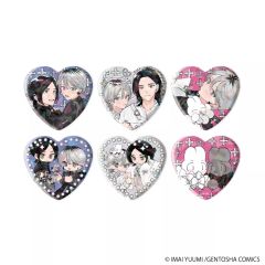 [신품] 배지·빈즈 [박스] 약충 오메가는 익사되고 싶다 홀로그램 하트형 캔 배지 01.신작 일러스트