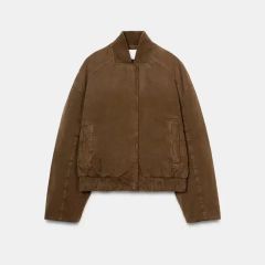 ZARA リブハイネックボンバージャケット - メルカリ