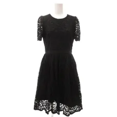 ジルスチュアート JILL STUART 美品 ワンピース ひざ丈 4 黒 ブラック 総レース /YJ ■YHS9