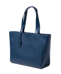 aucentic イタリアンサフィアーノレザートートバッグ（ネイビー