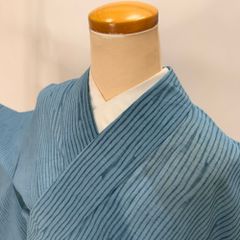 夏物 色無地 紋入り孔雀色 セオアルファ風 - メルカリ