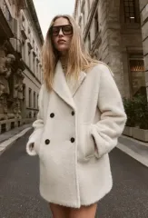 ZARA ブークレ ダブルブレスト セミ ロング コート タグ付き 新品