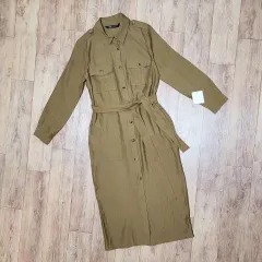 ザラ(ZARA) ベルト付き シャツワンピース 44-55 新品
