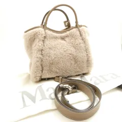 美品 MAXMARA マックスマーラ TMARIN Tマリン テディベア ショルダーバッグ キャメルクス グレージュ スモール かばん 鞄 レディース AU4361 