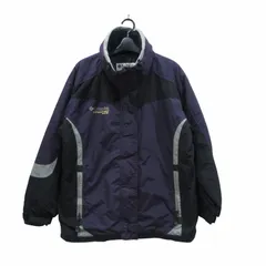 コロンビア Columbia 90'S 中綿ジャケット ブルゾン チャレンジシリーズ ロゴ刺繡 黒 ブラック 紫 パープル L ■MET1