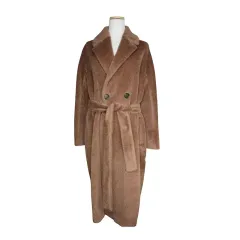 MAX MARA マックスマーラ ブラウン アルパカ ブレンド ベルト付き パーカ 44