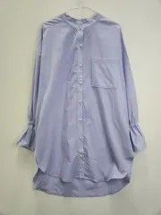 ヴィンテージ森ガール はぐみ スタンドカラー フリル袖 チュニック シャツ ブラウス M