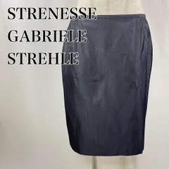 STRENESSE GABRIELE STREHLE　ストラネス　36　グレー　ストライプ　上品　ビジネス　お仕事　膝丈タイトスカート 4092のサムネイル
