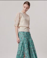 ✨極美品 ドゥロワー ジャガードスカート 紫 花柄 裏地シルク 神崎恵さん着用 神崎恵 着用ドゥロワー極美品 ジャガードスカート 紫 花柄 裏地シルク
