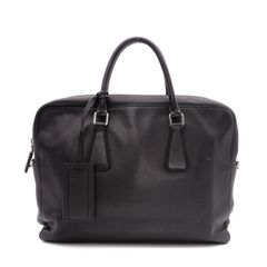 PRADA サフィアーノ 三角ロゴ レザー ブリーフケース ショルダー 黒