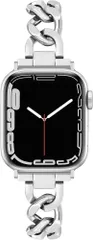 [Aniaboho]互換アップルウォッチ バンド Apple Watch バンド 金属チェーンベルト 46mm 45mm 44mm 49mm 42mm iWatch Series 11 SE リング型 工具付き（シルバー）