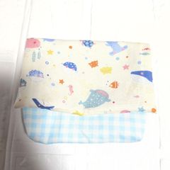 めるも様⭐️ふわふわ8重ガーゼハンカチ☆ネコマリン 2枚セット