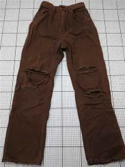 ◇ Θ スライ SLY JEANS 030ESZ11-4250 ダメージ加工ブラウンデニムパンツ レディース E  【1604080000272】