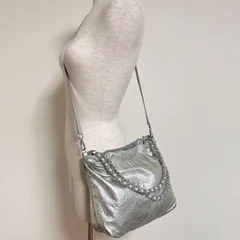 オデットオデール別注 MARCO MASI マルコマージ 24SS Chain Shoulder ダイヤモンドステッチ 2way チェーンハンドルトートバッグ ショルダーバッグ シルバーのサムネイル