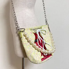 訳あり PAMEO POSE パメオポーズ Gondola Bag グリッター×クリアPVC 2way ミニトートバッグ チェーンショルダーバッグ パールハンドル ミックスのサムネイル