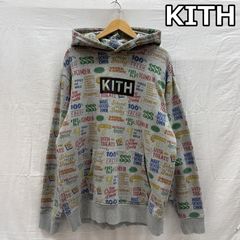 KITH キス スリーブ刺繍ロゴ パーカー L ネイビー 後付フード - メルカリ
