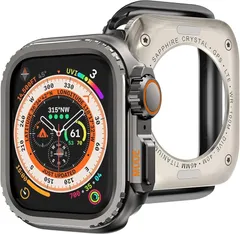 TALENANA for Apple Watchケース49/46/45/44mm アップルウォッチカバー 瞬時にApple Watch Ultraに変身する 亜鉛合金素材 series 11/10/ultra2/ultra （46mm、グレー）