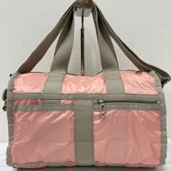 2591　LeSportsac　レスポートサック　ハンドバッグ　 2way　ショルダーバッグ　ミニボストン　エッセンシャル　 ピンク×ベージュ系　ナイロン　軽量　 レディース