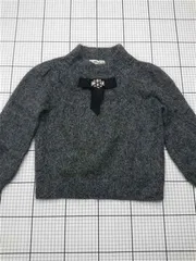 ◇ ⊇ ザラ ZARA KNIT グレー系リボン付きニットプルオーバー Sサイズ レディース E  【1604140013877】