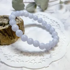 【E19396】ブルーレースアゲート　8㎜　ブレスレット　Blue lace agate Quartz 天然石　アクセサリー　ブレスレット＊