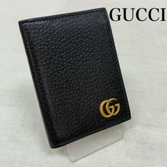 極美品】 GUCCI グッチ GG キャンバス 折り財布 財布 クレスト 黒
