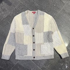 Supreme シュプリーム パッチワーク ケーブルニット カーディガン L 