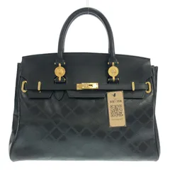 【中古】VERSACE トートバッグ ブラック ゴールド ヴェルサーチェ[10][240010510315]のサムネイル