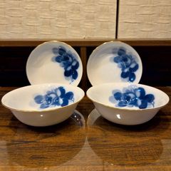 深川製磁@染付菊唐草/小丼/丼/鉢/3客/平茶碗/飯碗 - メルカリ