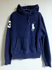 必須アイテム POLO RALPH LAUREN 00s ビックポニーロゴ ネイビー サーマル フーディー
