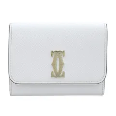 【本物保証】 超美品 カルティエ CARTIER Cドゥカルティエ ミニウォレット L3002495 コンパクトウォレット ホック付き折財布 ロゴ シンプル