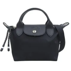 【本物保証】 超美品 ロンシャン LONGCHAMP ル・プリアージュエナジー トップハンドルバッグ 2WAYバッグ ナイロン レザー ブラック 軽い