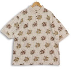 90s vintage 総柄ポロシャツ アースカラー トルコ製 ストリート 古着 